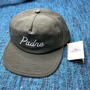 Faherty Father's Day Hat Padre Snapback in Surplus Olive Green NWT Adjustable